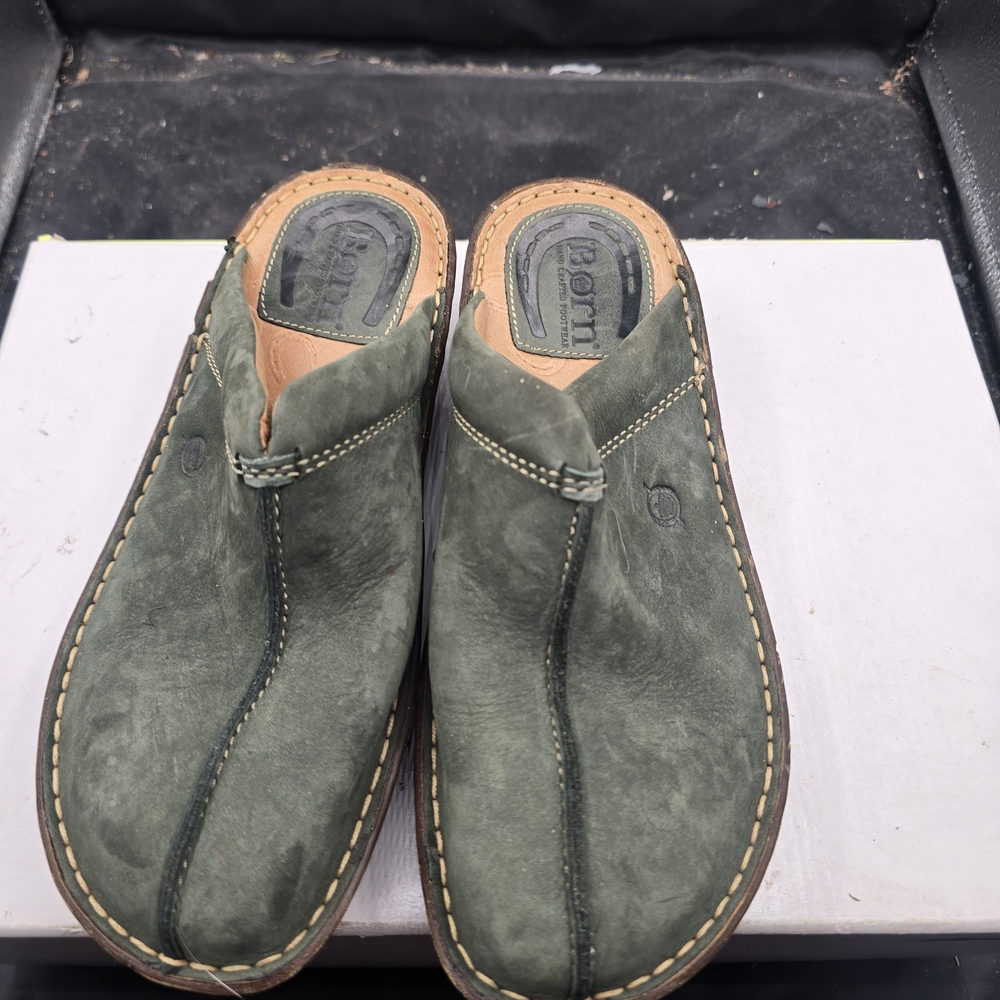 Born Men's Green Leather‎ Slip-On Loafers